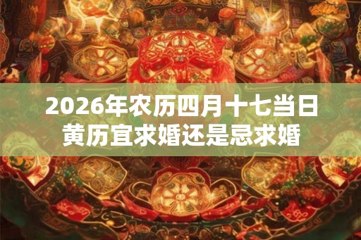 2026年农历四月十七当日黄历宜求婚还是忌求婚