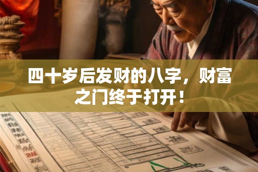 四十岁后发财的八字，财富之门终于打开！