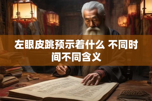 左眼皮跳预示着什么 不同时间不同含义 左眼皮跳预示着什么 不同时间不同含义