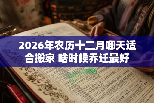 2026年农历十二月哪天适合搬家 啥时候乔迁最好