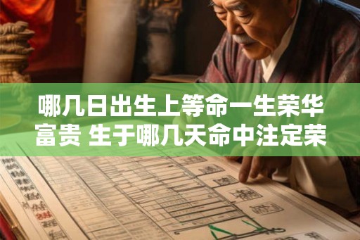 哪几日出生上等命一生荣华富贵 生于哪几天命中注定荣华富贵