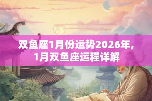 双鱼座1月份运势2026年,1月双鱼座运程详解 双鱼座1月份运势2026年,1月双鱼座运程详解