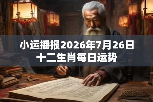 小运播报2026年7月26日十二生肖每日运势 小运播报2026年7月26日十二生肖每日运势