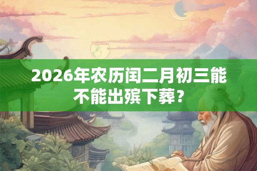 2026年农历闰二月初三能不能出殡下葬？