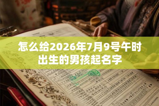 怎么给2026年7月9号午时出生的男孩起名字 怎么给2026年7月9号午时出生的男孩起名字