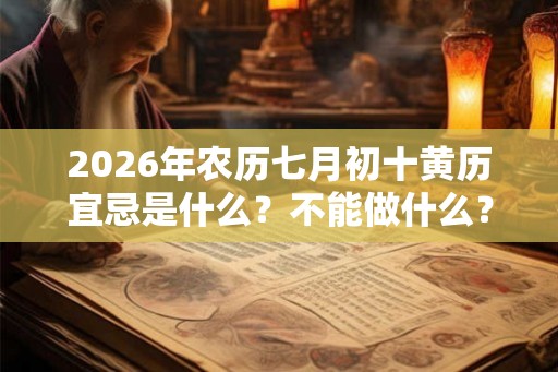 2026年农历七月初十黄历宜忌是什么？不能做什么？