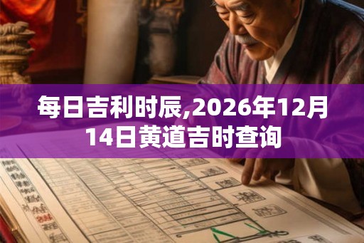 每日吉利时辰,2026年12月14日黄道吉时查询