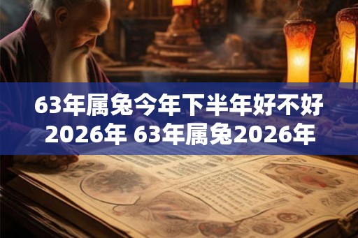 63年属兔今年下半年好不好2026年 63年属兔2026年下半年运势