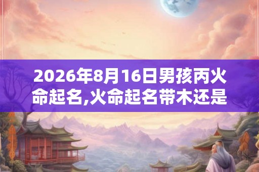 2026年8月16日男孩丙火命起名,火命起名带木还是带火