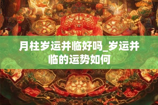 月柱岁运并临好吗_岁运并临的运势如何