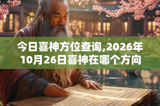 今日喜神方位查询,2026年10月26日喜神在哪个方向 今日喜神方位查询,2026年10月26日喜神在哪个方向