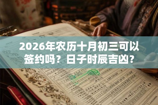 2026年农历十月初三可以签约吗？日子时辰吉凶？
