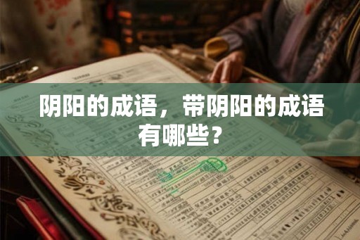 阴阳的成语，带阴阳的成语有哪些？