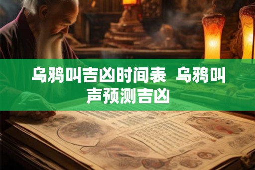 乌鸦叫吉凶时间表  乌鸦叫声预测吉凶