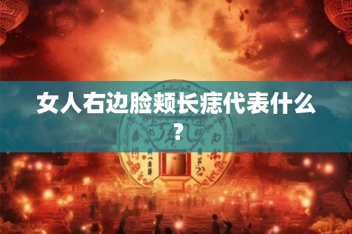 女人右边脸颊长痣代表什么？