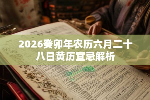 2026癸卯年农历六月二十八日黄历宜忌解析