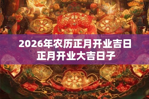 2026年农历正月开业吉日 正月开业大吉日子