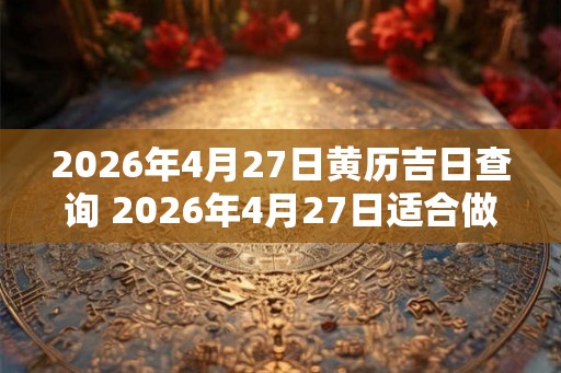 2026年4月27日黄历吉日查询 2026年4月27日适合做什么事