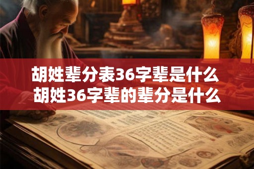 胡姓辈分表36字辈是什么 胡姓36字辈的辈分是什么 胡姓辈分表36字辈是什么 胡姓36字辈的辈分是什么
