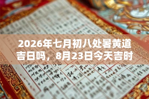 2026年七月初八处暑黄道吉日吗，8月23日今天吉时