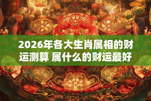 2026年各大生肖属相的财运测算 属什么的财运最好 2026年各大生肖属相的财运测算 属什么的财运最好