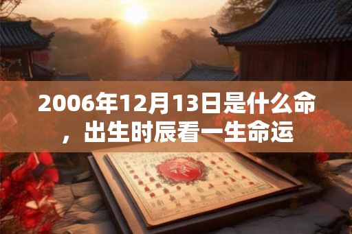 2006年12月13日是什么命，出生时辰看一生命运