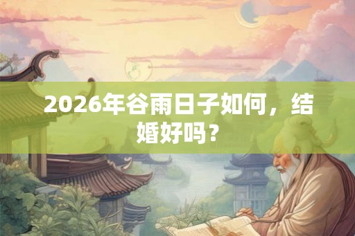 2026年谷雨日子如何，结婚好吗？
