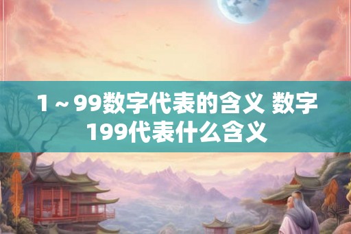 1～99数字代表的含义 数字199代表什么含义
