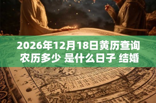 2026年12月18日黄历查询 农历多少 是什么日子 结婚吉时