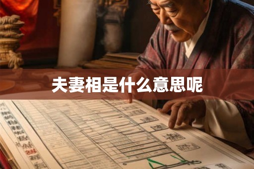 夫妻相是什么意思呢