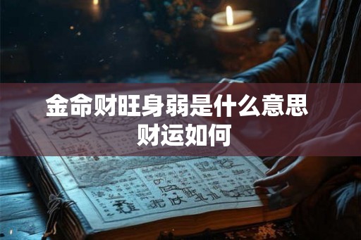 金命财旺身弱是什么意思  财运如何