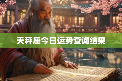天秤座今日运势查询结果