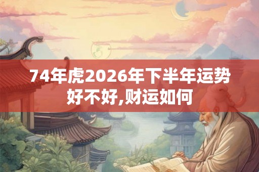 74年虎2026年下半年运势好不好,财运如何