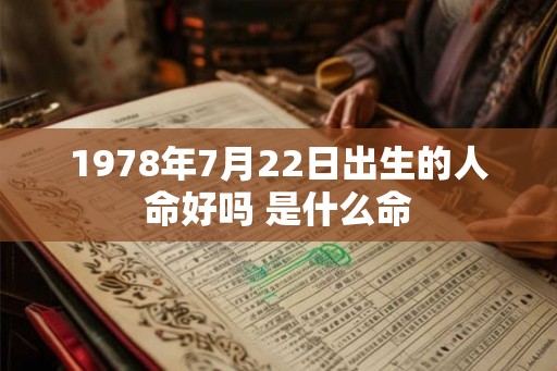 1978年7月22日出生的人命好吗 是什么命