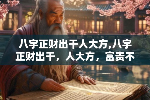 八字正财出干人大方,八字正财出干，人大方，富贵不愁！