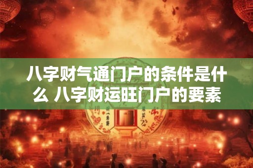 八字财气通门户的条件是什么 八字财运旺门户的要素 八字财气通门户的条件是什么 八字财运旺门户的要素