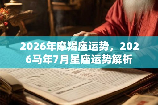 2026年摩羯座运势,2026马年7月星座运势解析 2026年摩羯座运势,2026马年7月星座运势解析