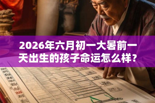 2026年六月初一大暑前一天出生的孩子命运怎么样？
