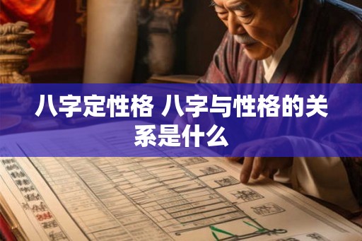 八字定性格 八字与性格的关系是什么