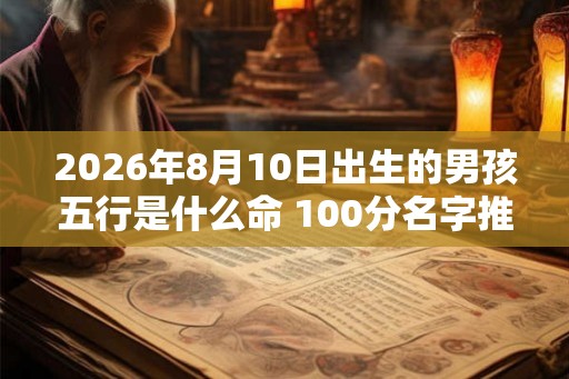 2026年8月10日出生的男孩五行是什么命 100分名字推荐！