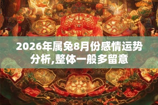 2026年属兔8月份感情运势分析,整体一般多留意 2026年属兔8月份感情运势分析,整体一般多留意