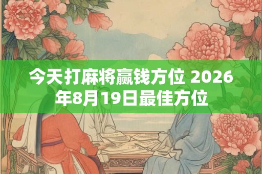 今天打麻将赢钱方位 2026年8月19日最佳方位 今天打麻将赢钱方位 2026年8月19日最佳方位