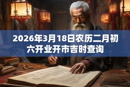 2026年3月18日农历二月初六开业开市吉时查询