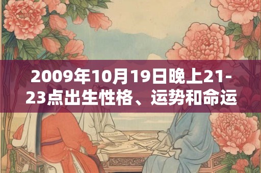 2009年10月19日晚上21-23点出生性格、运势和命运