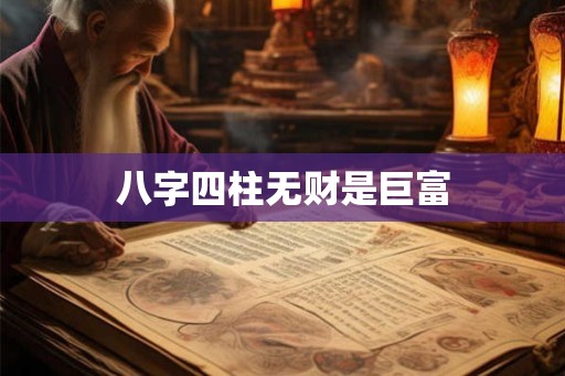 八字四柱无财是巨富 八字四柱无财是巨富