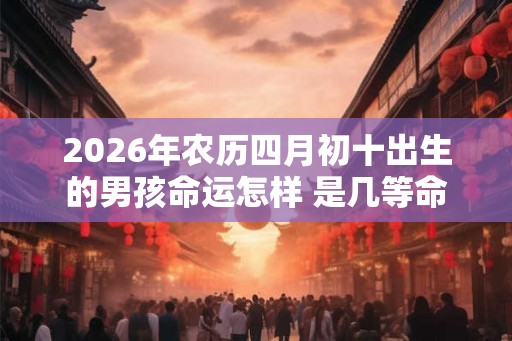 2026年农历四月初十出生的男孩命运怎样 是几等命