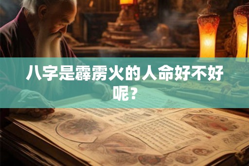 八字是霹雳火的人命好不好呢？