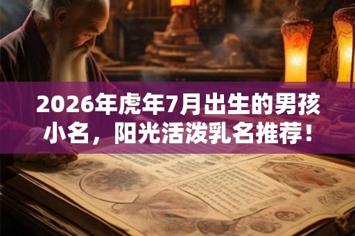 2026年虎年7月出生的男孩小名，阳光活泼乳名推荐！