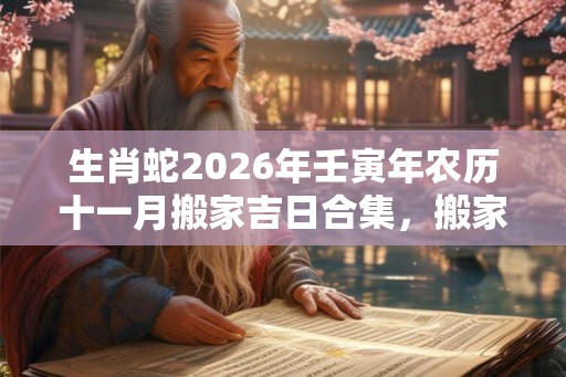 生肖蛇2026年壬寅年农历十一月搬家吉日合集，搬家入住前要准备什么？