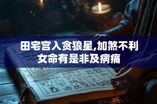 田宅宫入贪狼星,加煞不利女命有是非及病痛